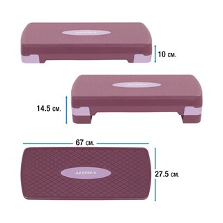 Foto 5 | Foto 5 | Altera Banco Escalon De Ejercicio Step Rutinas Aerobics Ajustable Rosa / Morado