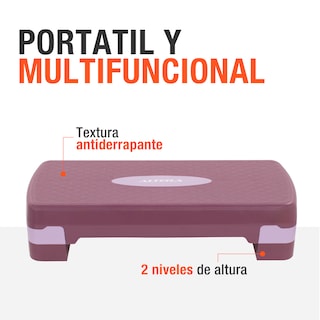 Foto 6 | Foto 6 | Altera Banco Escalon De Ejercicio Step Rutinas Aerobics Ajustable Rosa / Morado