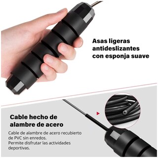 Foto 4 | Foto 4 | Cuerdas para Saltar Altera Kanda con Mango Antideslizante 3m Negra 2 Piezas