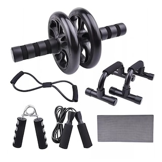 Foto 1 | Foto 1 | Kit Rodillo Rueda Abdominal Barras Push-up Cuerda Ejercitado Eo Safe Imports Esi-13971 Negro
