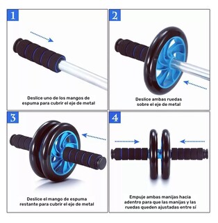 Foto 2 | Foto 2 | Kit De Ejercicio Lab.g 12 Rodillos Abdominal Barras Push-up Ejercitado, Azul