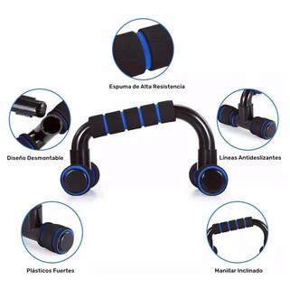 Foto 3 | Foto 3 | Kit De Ejercicio Lab.g 12 Rodillos Abdominal Barras Push-up Ejercitado, Azul
