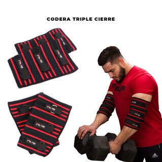 Foto 3 | Foto 3 | Codera Triple Cierre Felter Fitness color Rojo para Gym Pesas Crossfit Gimnasio