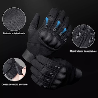 Foto 2 | Foto 2 | Guantes de Motociclista Eo Safe Imports Esi-6202 Aptos para Pantalla Táctil + Mosquetón M Negro