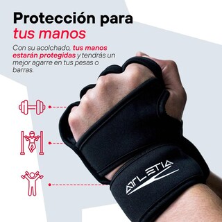 Foto 2 | Foto 2 | Guantes Attletia color Negro para Gimnasio con Protección Completa de Muñeca y Palma