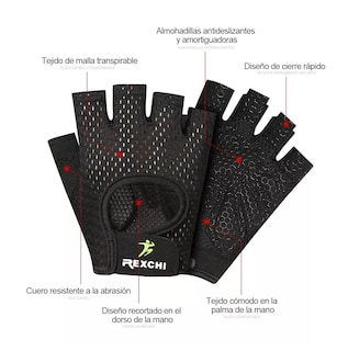 Foto 3 | Foto 3 | Guantes Rexchi color Negro Gym Tácticos Pesas Crossfit Gimnasio Unisex Talla M