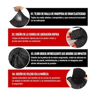 Foto 5 | Foto 5 | Guantes Rexchi color Negro Gym Tácticos Pesas Crossfit Gimnasio Unisex Talla M