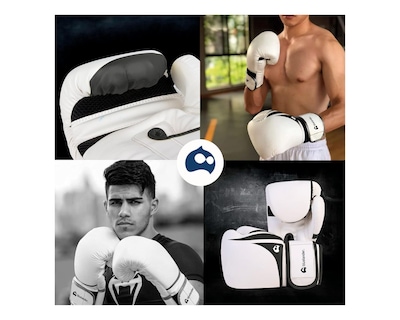Foto 6 | Foto 6 | Guantes de Box Bluelander Blancos Unisex + Protector Bucal