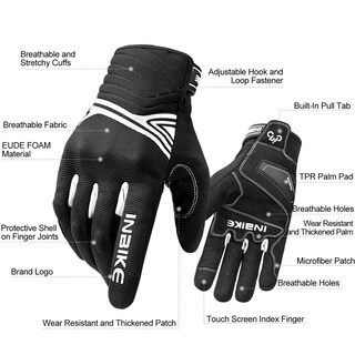 Foto 2 | Foto 2 | Guantes De Moto Inbike Transpirables Con Pantalla Táctil Negra Y Blanca - Venta Internacional.