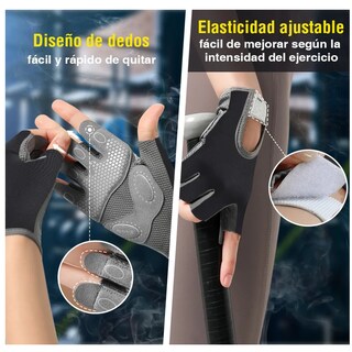 Foto 3 | Foto 3 | Guantes Gym Tacticos Pesas Crossfit Gimnasio Negro Gris