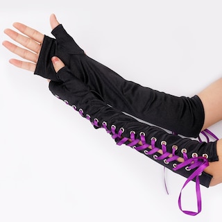 Foto 4 | Foto 4 | Guantes De Satén Sin Dedos Con Cordones Hasta El Codo Para Mujer - Venta Internacional.