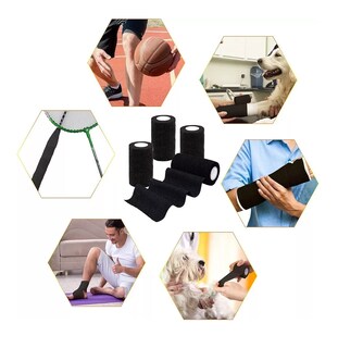 Foto 4 | Foto 4 | Vendas Elásticas Cohesivas Autoadherible Belug Negras de 10 cm x 4.5 m 8 Piezas