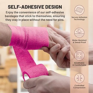 Foto 4 | Foto 4 | Envoltura Autoadhesiva Y Cohesiva Medca De Bandages, 5 M X 5 Cm, Paquete De 6 - Venta Internacional.
