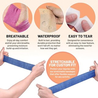 Foto 5 | Foto 5 | Envoltura Autoadhesiva Y Cohesiva Medca De Bandages, 5 M X 5 Cm, Paquete De 6 - Venta Internacional.