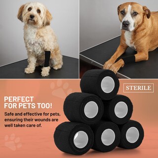 Foto 6 | Foto 6 | Vendaje Cohesivo Medca Negro, 6 Rollos De 5 M X 5 Cm, Impermeable - Venta Internacional.