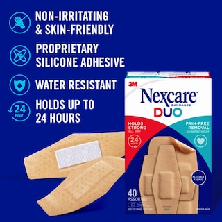 Foto 3 | Foto 3 | Bandages Nexcare Duo, Tela Flexible, Surtida, 40 Unidades - Venta Internacional.