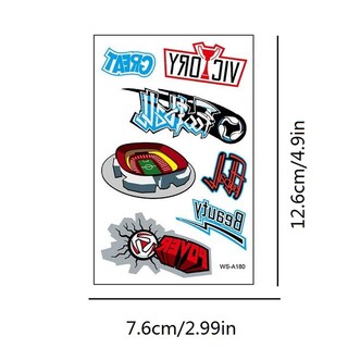 Foto 4 | Foto 4 | Adhesivo De Tatuaje Huoguo Impermeable Para Fanáticos Del Sudor Fútbol X10 - Venta Internacional.