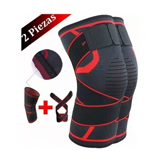 Foto 4 | Foto 4 | Rodilleras Elásticas Deportivas Compresión para Gym Eo Safe Imports Esi-5721 color Rojo