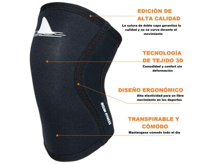Foto 5 | Foto 5 | Rodilleras Neopreno Deportivas Ocean Fitness color negro 7mm