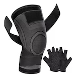 Set Rodillera y Guantes Deportivos Elástica Eo Safe Imports 4 Piezas Color Negro