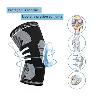 Foto 3 | Foto 3 | Rodillera Elástica De Compresión Gym Para Deportes Correr G Eo Safe Imports Esi-13714 Negro