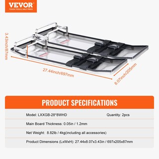 Foto 7 | Foto 7 | Par De Rodilleras De Hormigón Vevor De Acero Inoxidable De 71 X 20 Cm - Venta Internacional.
