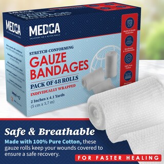 Foto 2 | Foto 2 | Rollos De Vendaje De Gasa Medca De 2 X 4,1 Yardas De Grado Médico, Paquete De 48 Unidades - Venta Internacional.