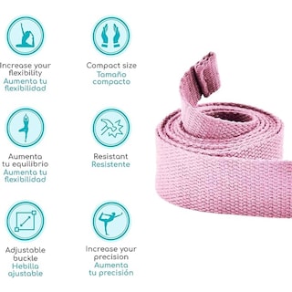 Foto 2 | Foto 2 | Correa de Yoga Rosa Thefne de 1.8m para Mejorar Flexibilidad y Equilibrio