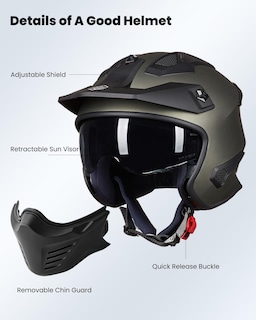 Foto 3 | Foto 3 | Casco Ilm Midnight Green para Motociclista-Venta Internacional