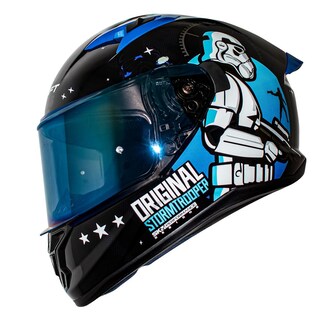 Foto 1 | Foto 1 | Casco para Motociclista Talla L Integral Trooper Negro Brillo Azul Shaft
