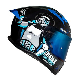 Foto 2 | Foto 2 | Casco para Motociclista Talla L Integral Trooper Negro Brillo Azul Shaft