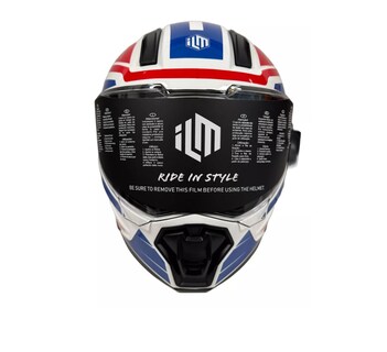 Foto 4 | Foto 4 | Casco De Moto Ilm Mf568 Azul Con Rojo Y Blanco