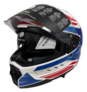 Foto 1 | Foto 1 | Casco De Moto Ilm Mf568 Azul Con Rojo Y Blanco