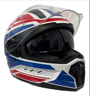 Foto 2 | Foto 2 | Casco De Moto Ilm Mf568 Azul Con Rojo Y Blanco