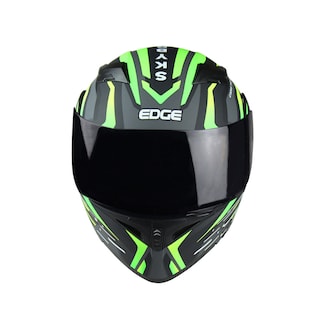 Foto 2 | Foto 2 | Casco Abatible para Motocilista Edge Skybreaker Gris con Verde Certificado Dot Talla XXL