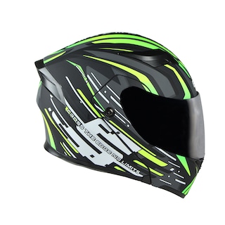 Foto 4 | Foto 4 | Casco Abatible para Motocilista Edge Skybreaker Gris con Verde Certificado Dot Talla XXL