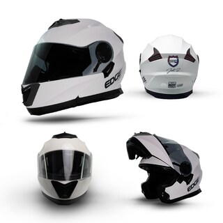 Foto 1 | Foto 1 | Casco Abatible Edge Helmets Oficial Jet 2 Blanco Certificado Dot Moto
