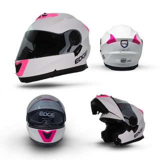 Foto 1 | Foto 1 | Casco Abatible Edge Helmets Oficial Jet 2 Blanco Certificado Dot Moto
