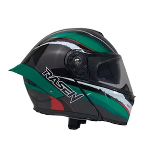 Foto 1 | Foto 1 | Casco Abatible Para Moto Rasen, Verde Y Negro Con Lentes Certificación Dot Verde