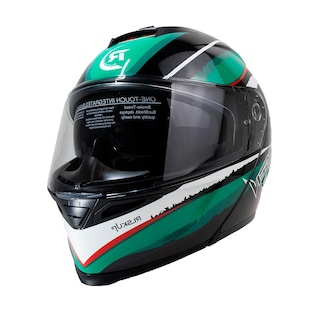 Foto 2 | Foto 2 | Casco Abatible Para Moto Rasen, Verde Y Negro Con Lentes Certificación Dot Verde