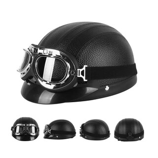 Foto 2 | Foto 2 | Casco Vintage Para Moto Con Gogles Eo Safe Imports Esi-19097 Negro