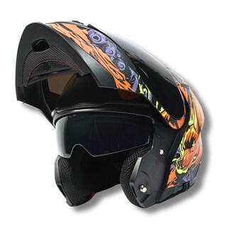 Foto 2 | Foto 2 | Casco 2w Abatible Xolo Negro Naranja Xxl
