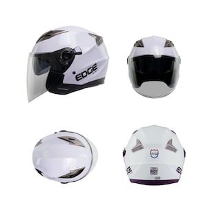 Foto 1 | Foto 1 | Casco Semi Integral Moto Edge Helmets Oficial Jaguar color Blanco Certificación Dot Talla L