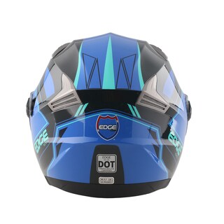 Foto 3 | Foto 3 | Casco Semi Integral Edge Helmets Oficial T-Rox color Azul Certificación Dot Talla XL
