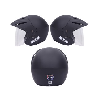 Foto 1 | Foto 1 | Casco Semi Integral Moto Edge Helmets Oficial Falcon color Negro Mate Certificación Dot Talla M