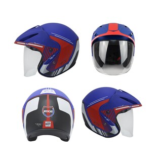 Foto 1 | Foto 1 | Casco Semi Integral Moto Edge Helmets Oficial WCX color Azul y Rojo Certificación Dot Talla L