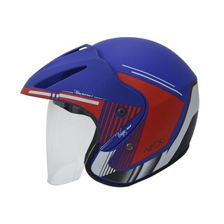 Foto 2 | Foto 2 | Casco Semi Integral Moto Edge Helmets Oficial WCX color Azul y Rojo Certificación Dot Talla L