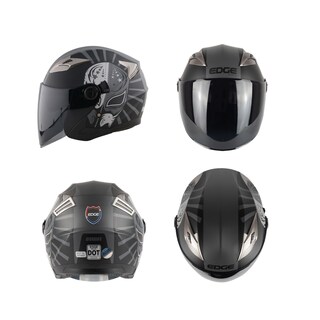 Foto 1 | Foto 1 | Casco Gris Semi Integral Edge Helmets Oficial Warrior Certificación Dot Talla M