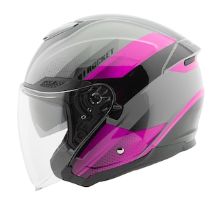 Foto 2 | Foto 2 | Casco Abierto Joe Rocket Rkt 70 Velocity Negro Gris Rosa