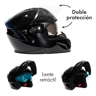 Foto 3 | Foto 3 | Casco Moto Abatible Plegable Gafas Talla: L Eo Safe Imports Esi-17824 Negro
